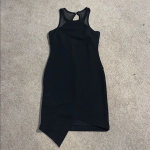 Black asymmetrical tight dress